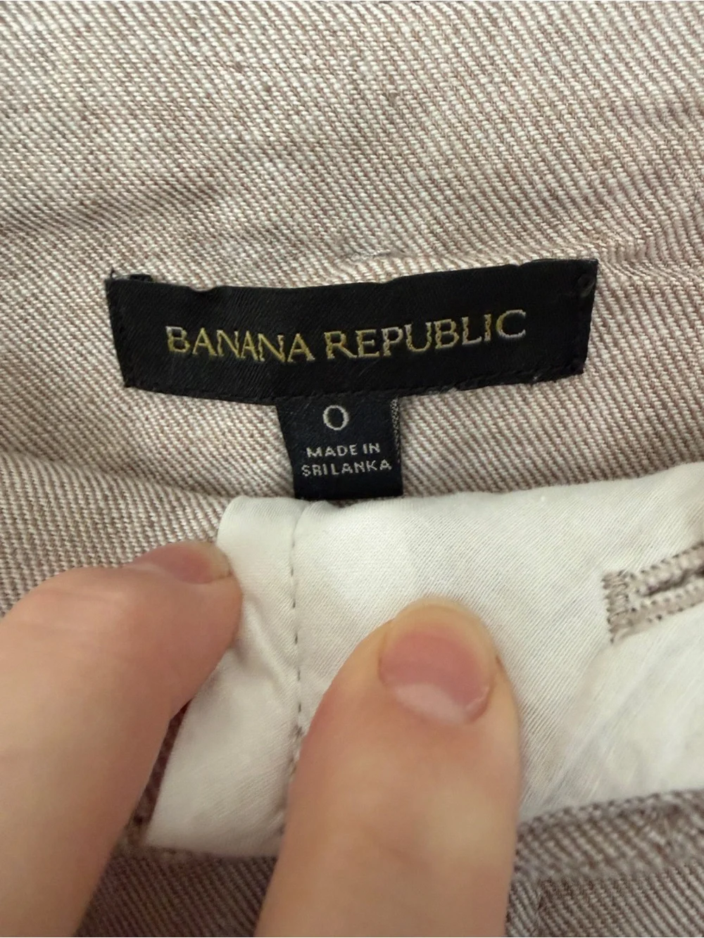 Banana Republic Linen Blend Wide Leg Pants Beige Women’s Size 0 High Rise